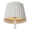 Lucide JUSTINE - Lampe de table Rechargeable Intérieur/Extérieur - Batterie/Piles - LED - L 13,5 x P 13,5 x H 38 cm - Blanc