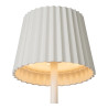 Lucide JUSTINE - Lampe de table Rechargeable Intérieur/Extérieur - Batterie/Piles - LED - L 13,5 x P 13,5 x H 38 cm - Blanc