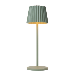 Lucide JUSTINE - Lampe de table Rechargeable Intérieur/Extérieur - Batterie/Piles - LED - L 13,5 x P 13,5 x H 38 cm - Vert