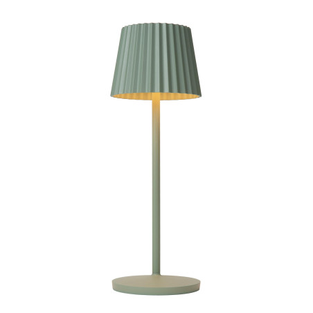 Lucide JUSTINE - Lampe de table Rechargeable Intérieur/Extérieur - Batterie/Piles - LED - L 13,5 x P 13,5 x H 38 cm - Vert