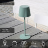 Lucide JUSTINE - Lampe de table Rechargeable Intérieur/Extérieur - Batterie/Piles - LED - L 13,5 x P 13,5 x H 38 cm - Vert