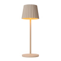 Lucide JUSTINE - Lampe de table Rechargeable Intérieur/Extérieur - Batterie/Piles - LED - L 13,5 x P 13,5 x H 38 cm - Crème