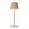 Lucide JUSTINE - Lampe de table Rechargeable Intérieur/Extérieur - Batterie/Piles - LED - L 13,5 x P 13,5 x H 38 cm - Crème