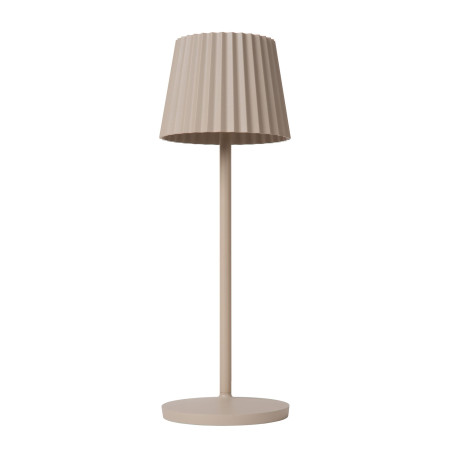 Lucide JUSTINE - Lampe de table Rechargeable Intérieur/Extérieur - Batterie/Piles - LED - L 13,5 x P 13,5 x H 38 cm - Crème