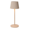 Lucide JUSTINE - Lampe de table Rechargeable Intérieur/Extérieur - Batterie/Piles - LED - L 13,5 x P 13,5 x H 38 cm - Crème