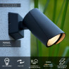 Lucide MANAL - Spot mural / Applique mural Intérieur/Extérieur - LED - 1x13W 3000K - IP65 - Anthracite