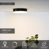 Lucide CERES-LED - Plafonnier Salle de bains - Ø 21,5 cm - LED Dim. - 1x30W 3000K - IP44 - Noir