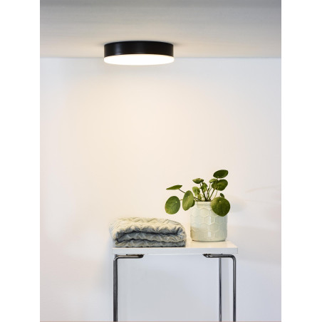 Lucide CERES-LED - Plafonnier Salle de bains - Ø 21,5 cm - LED Dim. - 1x30W 3000K - IP44 - Noir