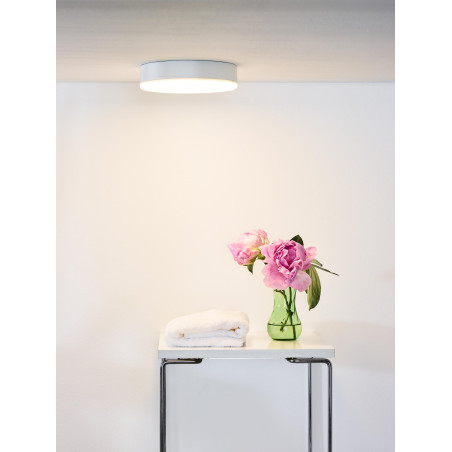 Lucide CERES-LED - Plafonnier Salle de bains - Ø 21,5 cm - LED Dim. - 1x30W 3000K - IP44 - Blanc