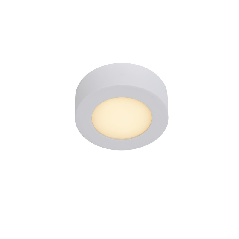 Lucide BRICE-LED - Plafonnier Salle de bains - Ø 11,7 cm - LED Dim. - 1x8W 3000K - IP44 - Blanc