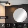 Lucide BRICE-LED - Plafonnier Salle de bains - Ø 18 cm - LED Dim. - 1x12W 3000K - IP44 - Noir