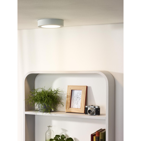 Lucide BRICE-LED - Plafonnier Salle de bains - Ø 18 cm - LED Dim. - 1x12W 3000K - IP44 - Blanc