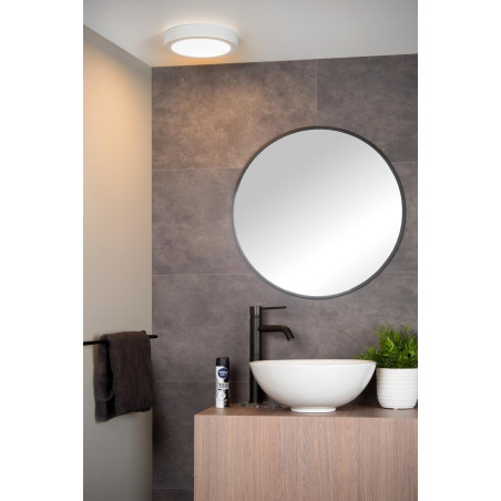 Lucide BRICE-LED - Plafonnier Salle de bains - Ø 24 cm - LED Dim. - 1x15W 3000K - IP44 - Blanc