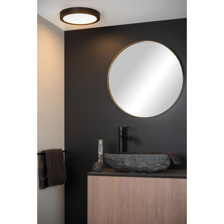Lucide BRICE-LED - Plafonnier Salle de bains - Ø 30 cm - LED Dim. - 1x30W 3000K - IP44 - Noir