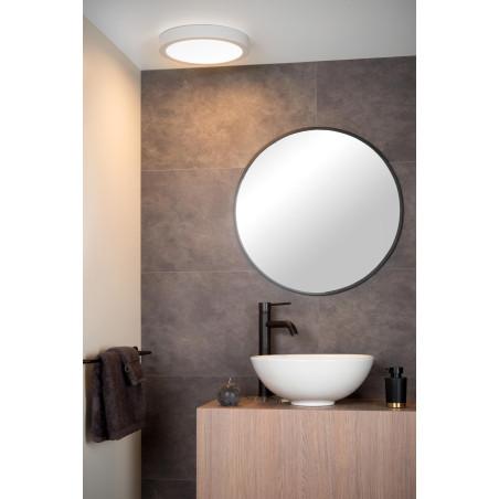 Lucide BRICE-LED - Plafonnier Salle de bains - Ø 30 cm - LED Dim. - 1x30W 3000K - IP44 - Blanc
