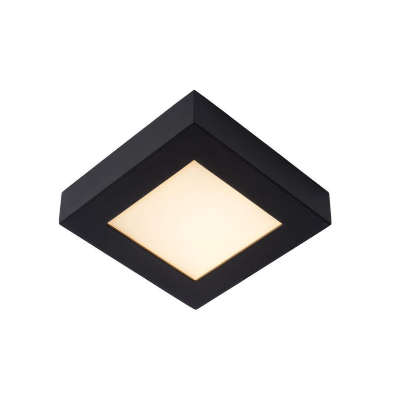 Lucide BRICE-LED - Plafonnier Salle de bains - LED Dim. - 1x15W 3000K - IP44 - Noir