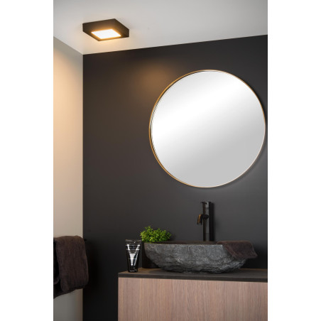 Lucide BRICE-LED - Plafonnier Salle de bains - LED Dim. - 1x15W 3000K - IP44 - Noir