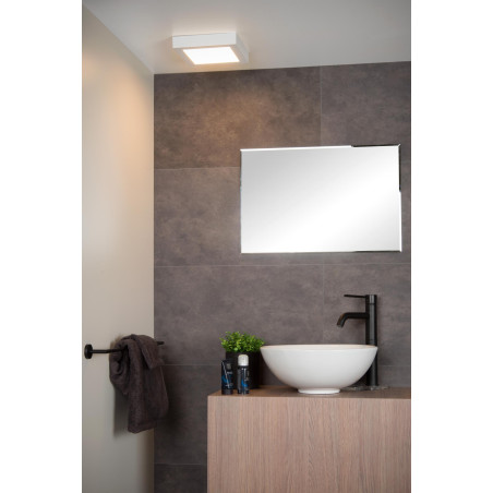 Lucide BRICE-LED - Plafonnier Salle de bains - LED Dim. - 1x22W 3000K - IP44 - Blanc