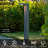 Lucide TEXAS-IR - Borne extérieur - LED - 1x7W 3000K - IP54- Détecteur De Mouvement & Jour/Nuit (désactivable) - Anthracite