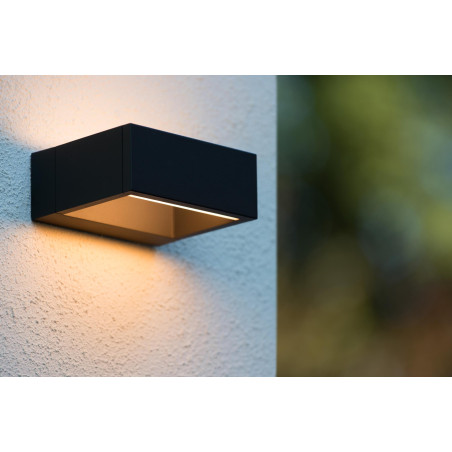 Lucide GOA - Applique murale Intérieur/Extérieur - LED - 1x10W 3000K - IP54 - Anthracite