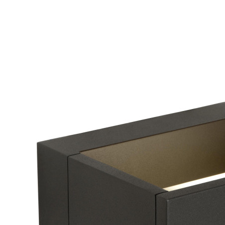 Lucide GOA - Applique murale Intérieur/Extérieur - LED - 1x10W 3000K - IP54 - Anthracite