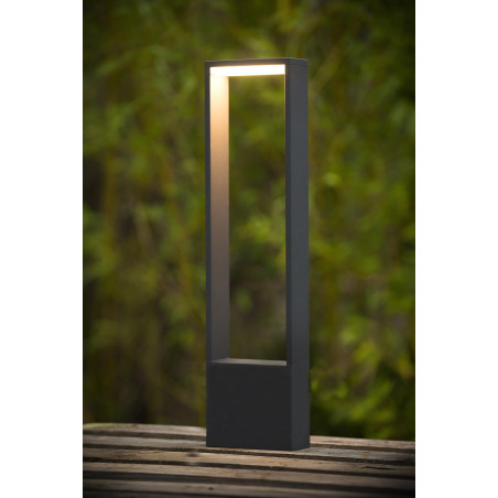 Lucide GOA - Borne extérieur - LED - 1x10W 3000K - IP54 - Anthracite