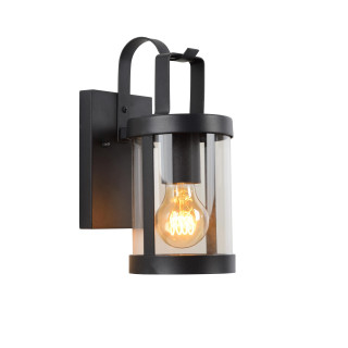 Lucide LINDELO - Applique murale Intérieur/Extérieur - 1xE27 - IP23 - Noir