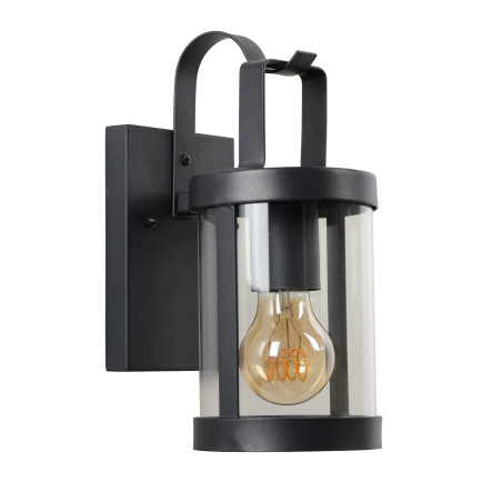 Lucide LINDELO - Applique murale Intérieur/Extérieur - 1xE27 - IP23 - Noir