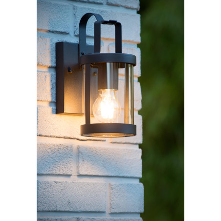 Lucide LINDELO - Applique murale Intérieur/Extérieur - 1xE27 - IP23 - Noir