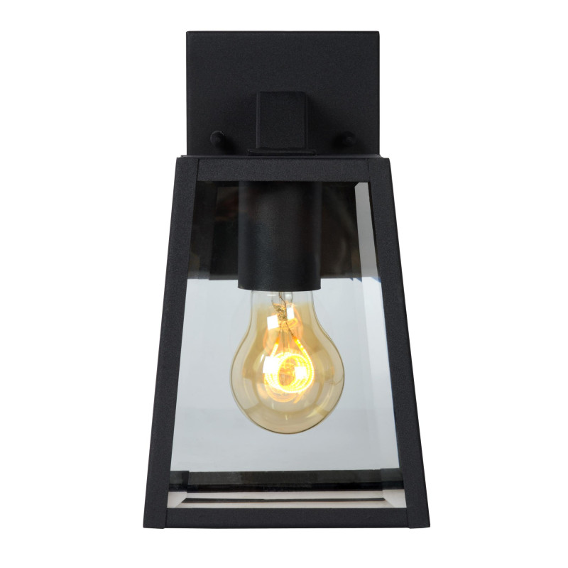Lucide MATSLOT - Applique murale Intérieur/Extérieur - 1xE27 - IP23 - Noir - L 14,2 x P 13 x H 24,6 cm