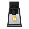 Lucide MATSLOT - Applique murale Intérieur/Extérieur - 1xE27 - IP23 - Noir - L 14,2 x P 13 x H 24,6 cm