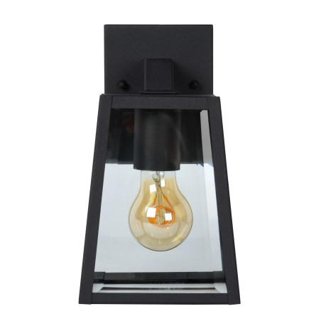 Lucide MATSLOT - Applique murale Intérieur/Extérieur - 1xE27 - IP23 - Noir - L 14,2 x P 13 x H 24,6 cm