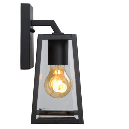 Lucide MATSLOT - Applique murale Intérieur/Extérieur - 1xE27 - IP23 - Noir - L 14,2 x P 13 x H 24,6 cm
