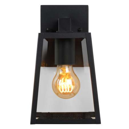 Lucide MATSLOT - Applique murale Intérieur/Extérieur - 1xE27 - IP23 - Noir - L 14,2 x P 13 x H 24,6 cm