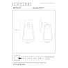 Lucide MATSLOT - Applique murale Intérieur/Extérieur - 1xE27 - IP23 - Noir - L 14,2 x P 13 x H 24,6 cm
