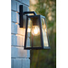 Lucide MATSLOT - Applique murale Intérieur/Extérieur - 1xE27 - IP23 - Noir - L 18 x P 16,5 x H 30,5 cm