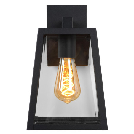 Lucide MATSLOT - Applique murale Intérieur/Extérieur - 1xE27 - IP23 - Noir - L 18 x P 16,5 x H 30,5 cm