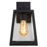 Lucide MATSLOT - Applique murale Intérieur/Extérieur - 1xE27 - IP23 - Noir - L 18 x P 16,5 x H 30,5 cm