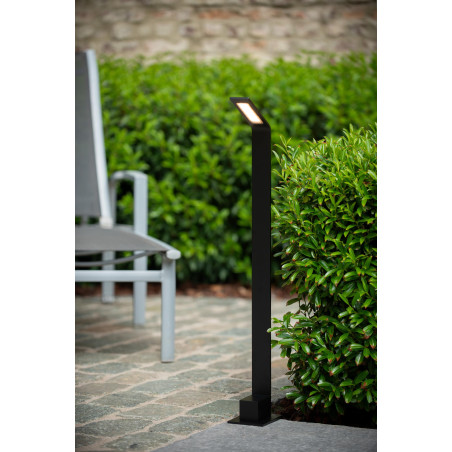 Lucide LAWFORD - Borne extérieur - LED - 1x6W 3000K - IP54 - Noir - L 15 x P 9,5 x H 80,5 cm