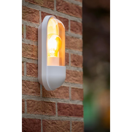 Lucide CAPSULE - Applique murale Intérieur/Extérieur - 1xE27 - IP54 - Blanc