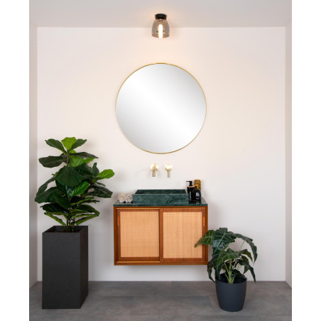 Lucide TYLER - Plafonnier Salle de bains - Ø 16,1 cm - 1xG9 - IP44 - Noir