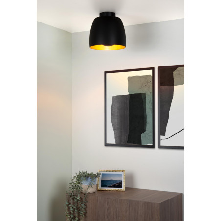 Lucide NOLAN - Plafonnier - Ø 24 cm - 1xE27 - Noir