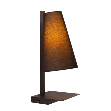 Lucide GREGORY - Lampe de chevet / Applique mural - 1xE27 - Point de rechargement USB - Noir