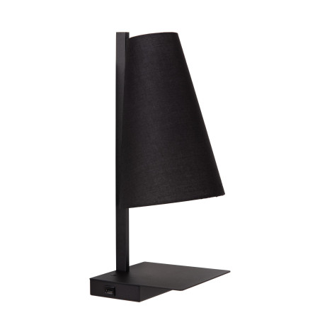 Lucide GREGORY - Lampe de chevet / Applique mural - 1xE27 - Point de rechargement USB - Noir
