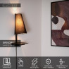 Lucide GREGORY - Lampe de chevet / Applique mural - 1xE27 - Point de rechargement USB - Noir