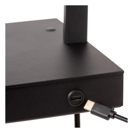 Lucide GREGORY - Lampe de chevet / Applique mural - 1xE27 - Point de rechargement USB - Noir