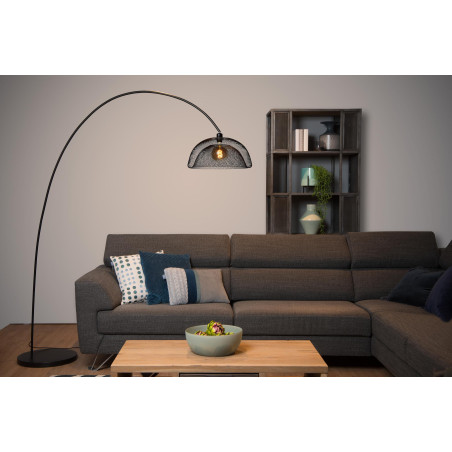 Lucide MESH - Lampadaire arceau - 1xE27 - Noir