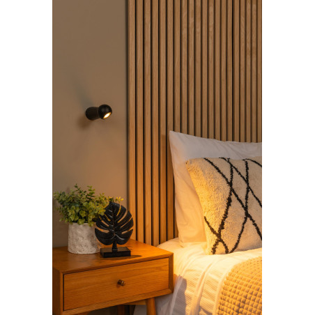 Lucide IPSOS - Applique murale Salle de bains - LED - 1x6W 2700K - IP54 - Noir