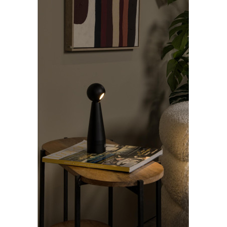 Lucide IPSOS - Lampe de table Rechargeable - Batterie/Piles - LED Dim. - 1x3W 2700K - Noir
