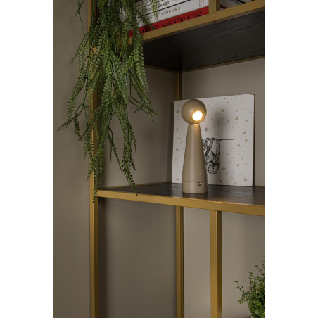 Lucide IPSOS - Lampe de table Rechargeable - Batterie/Piles - LED Dim. - 1x3W 2700K - Taupe